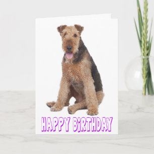 Happy Birthday Airedale Terrier Puppy Dog Card