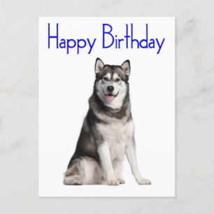Happy Birthday Alaskan Malamute Puppy Dog Card