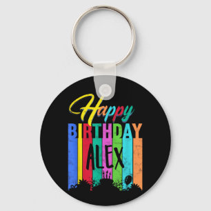 Happy Birthday Alex Personalised Name Gift Custom Key Ring