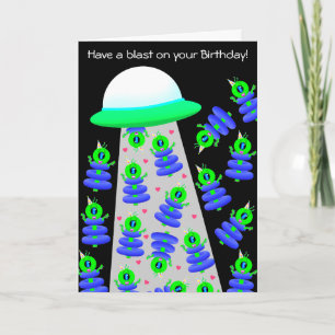 Happy Birthday alien themed card by Jo Images