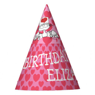 HAPPY BIRTHDAY All Pink "Heart Fairy"© Customised Party Hat