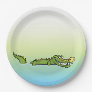 Happy Birthday Alligator Paper Plate
