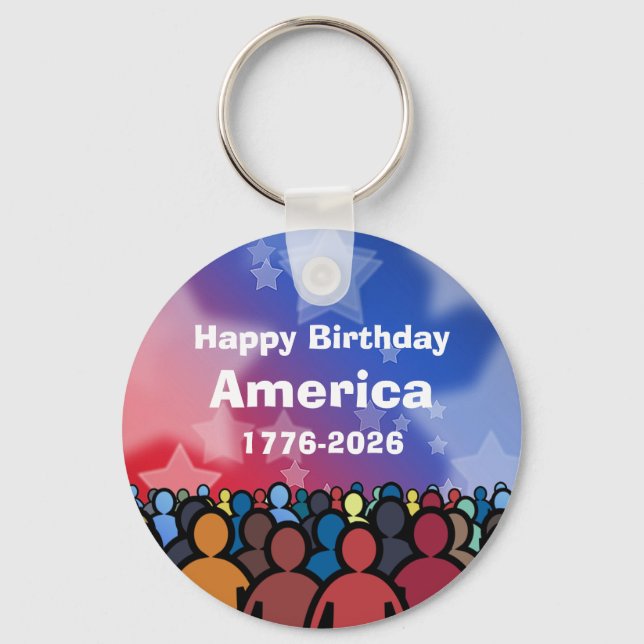 Happy Birthday America 1776 to 2026 Key Ring (Front)