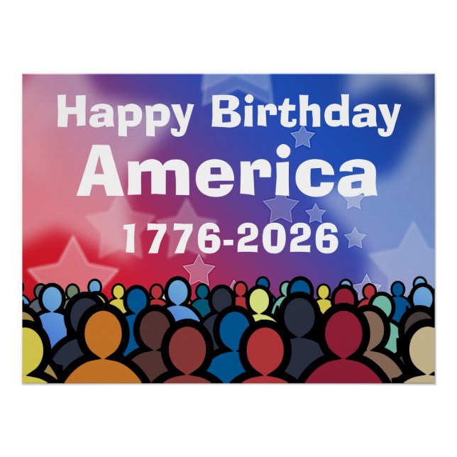Happy Birthday America 1776 to 2026 Poster (Front)