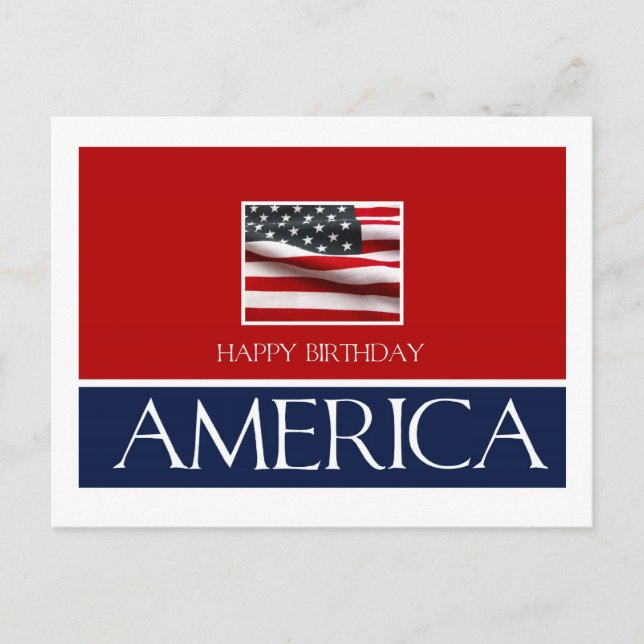 Happy birthday America 4th July Postcard (Front)