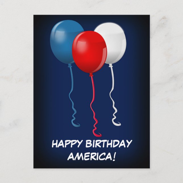 Happy Birthday America (Balloons) Postcard (Front)