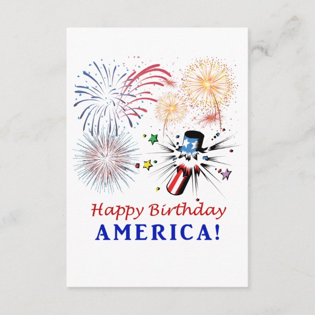 Happy Birthday America Enclosure Card (Front)