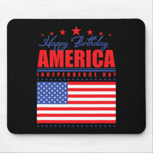 Happy Birthday America Independence Day July 4th Mouse Mat