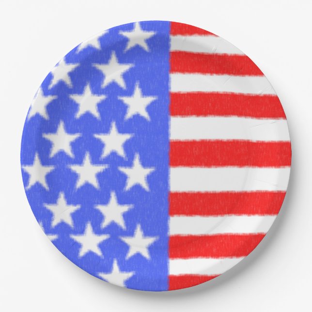 Happy Birthday America,Independence Day Paper Plate (Front)