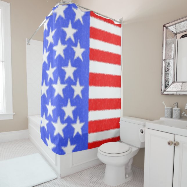 Happy Birthday America,Independence Day Shower Curtain (In Situ)
