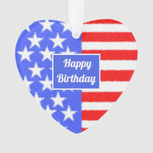 Happy Birthday America Personalise Ornament