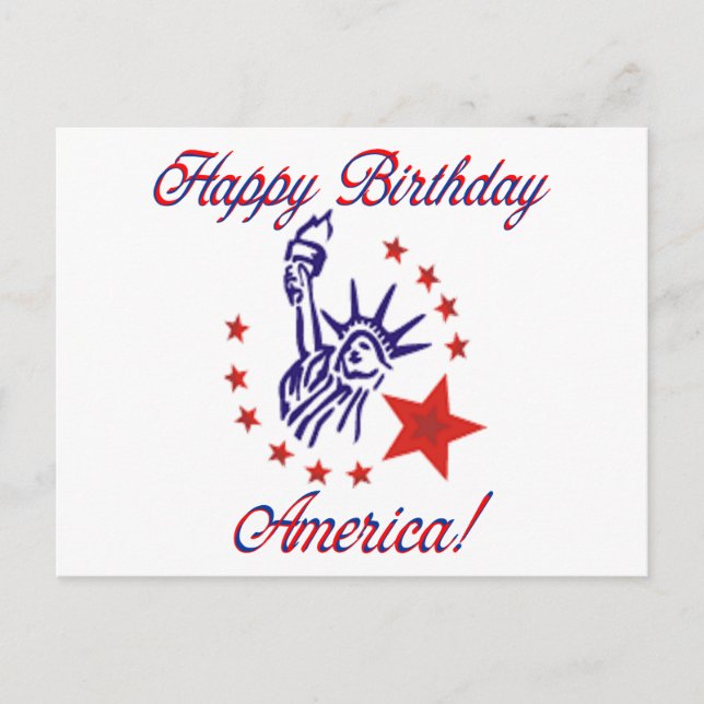 Happy Birthday America Postcard (Front)