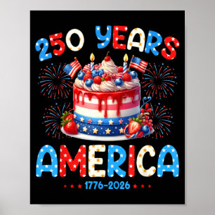 Happy Birthday America USA 250 Years Women Kids Poster