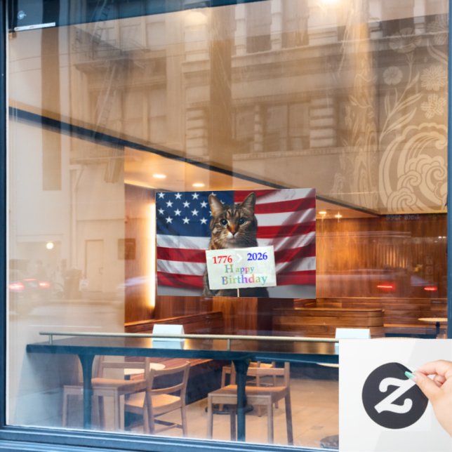 Happy Birthday America Window Cling (Cafe Window)