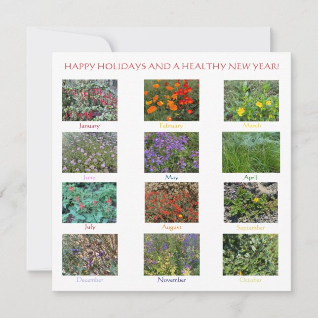 Happy Birthday and a Blooming New Year! Note Card (Front)