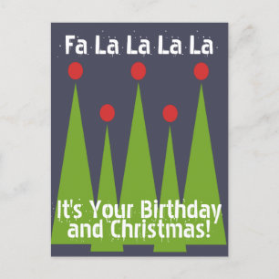 Happy Birthday and Christmas Postcard