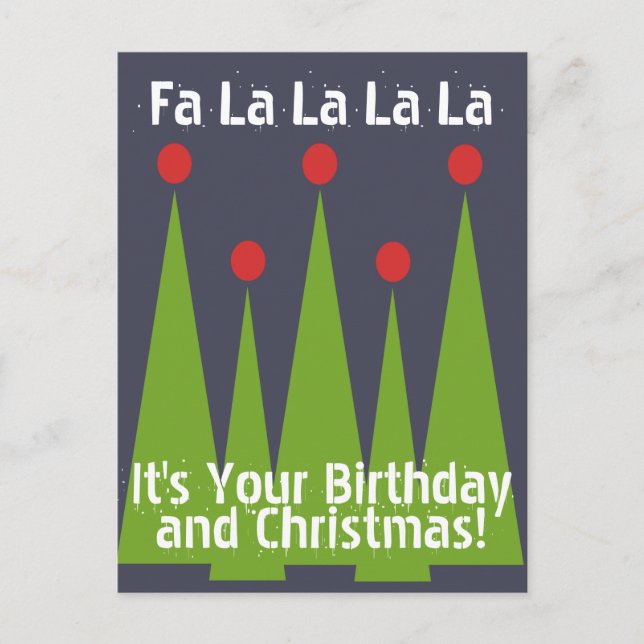 Happy Birthday and Christmas Postcard (Front)