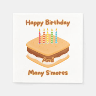 Happy Birthday And Many S'mores 3 Ply Napkins