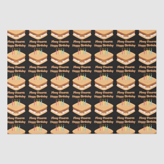 Happy Birthday And Many S'mores Tissue Paper (Front)