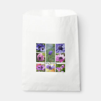 Happy Birthday Anemone Photo Collage Favour Bags