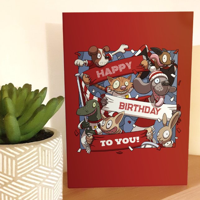 Happy Birthday Animals Dogs Cat Bat Rabbit Card (Creator Uploaded)