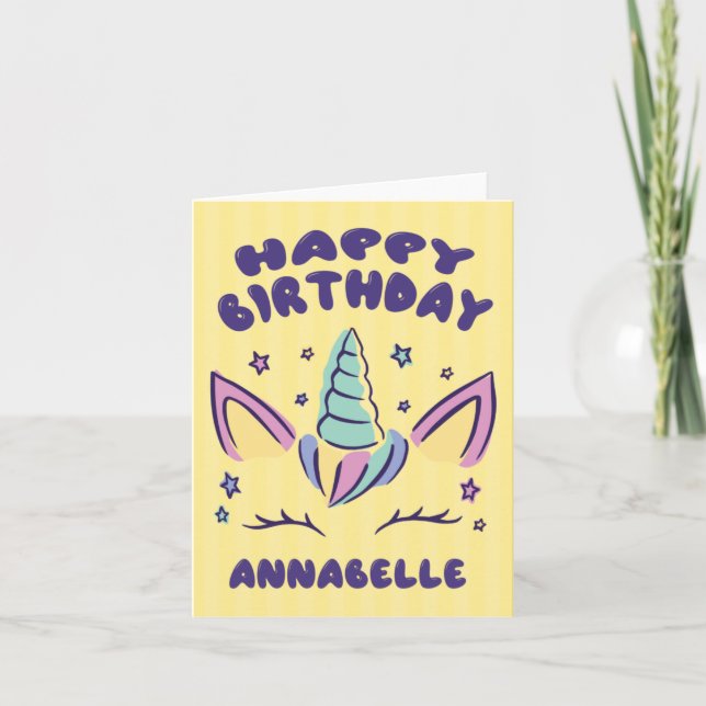 Happy Birthday Annabelle  | Unicorn Birthday Card (Front)