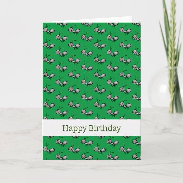Happy Birthday (ant pattern) Card (Front)