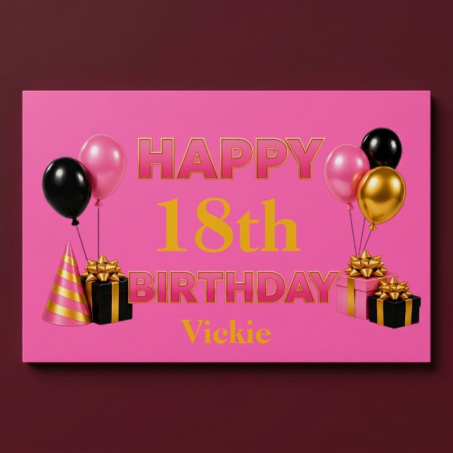 Happy Birthday Any Age Pink Poster (Creator Uploaded)