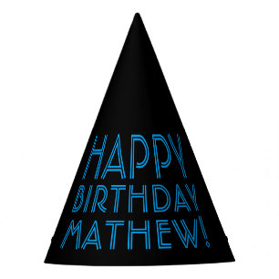 Happy Birthday (ANY NAME)   Blue & Black (or diy) Party Hat