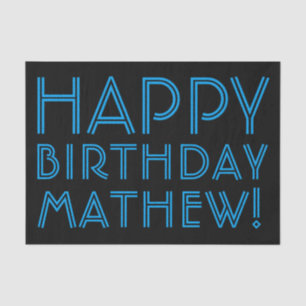 Happy Birthday (ANY NAME)   Blue & Black (or diy) Tissue Paper