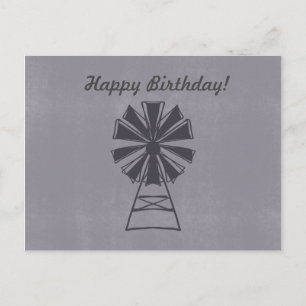 Happy Birthday Any Occasion Windmill Postcard