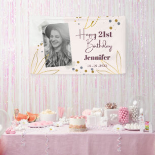 Happy Birthday Any Year Personalised Pink Banner