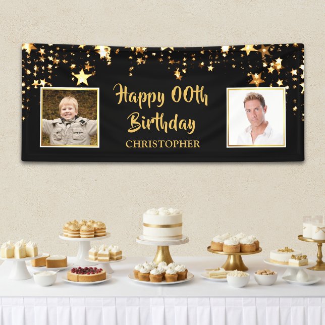 Happy Birthday ANY Year Then & Now Photos Banner (Creator Uploaded)