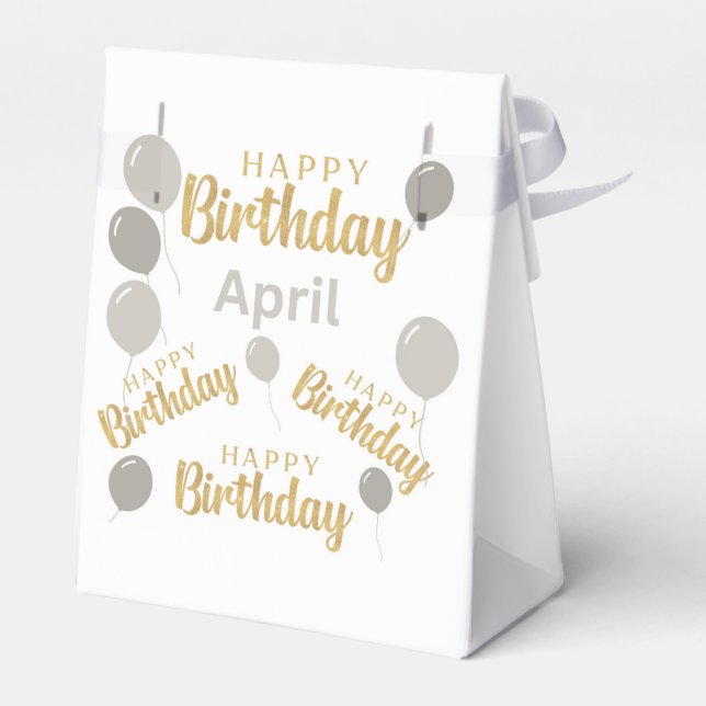 Happy birthday April birthdays Favour Box (Back Side)