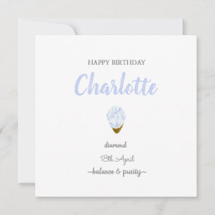 Happy birthday April birthstone diamond gem Card