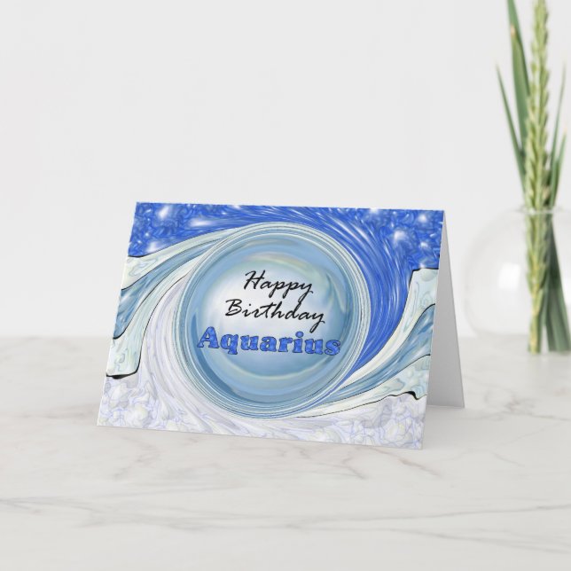 Happy Birthday Aquarius Card (Front)