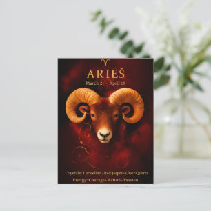 Happy Birthday Aries Birthstone Post Card
