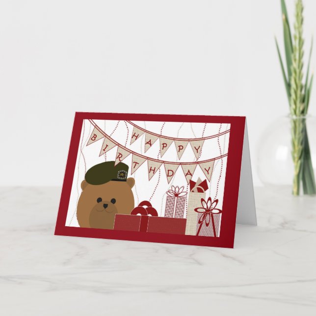 Happy Birthday, Army Green Beret Soldier! Card (Front)