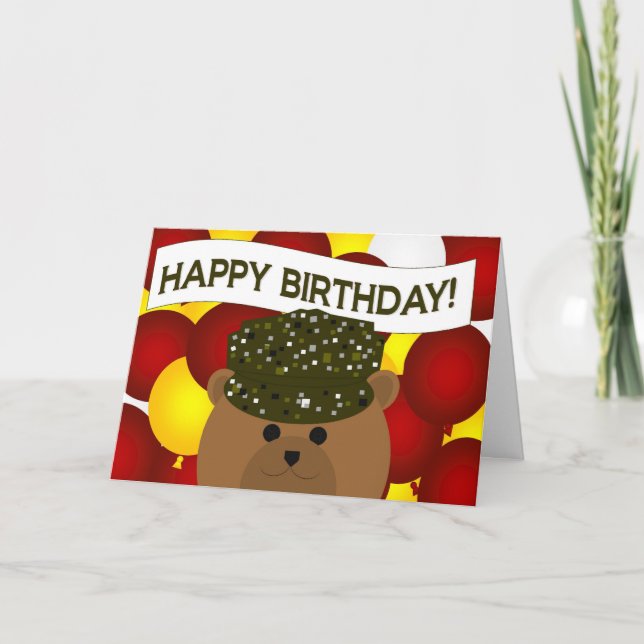 Happy Birthday Army Soldier! Card (Front)