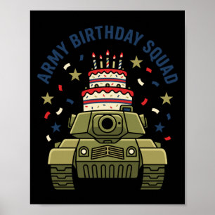 Happy Birthday Army Squad Military Kids Poster