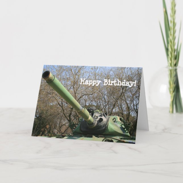 Happy Birthday Army Tank greeting card (Front)