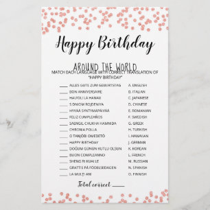 Happy Birthday around the world Birthday Game