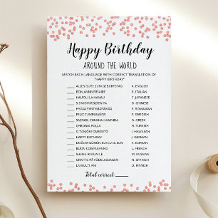 Happy Birthday around the world Birthday Game Card