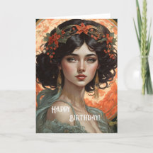 Happy Birthday Art Nouveau Beauty No.1