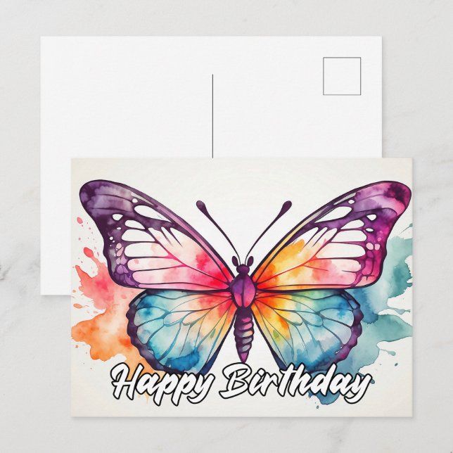 Happy Birthday Artistic Birthday Doodle Art Holiday Postcard (Front/Back)