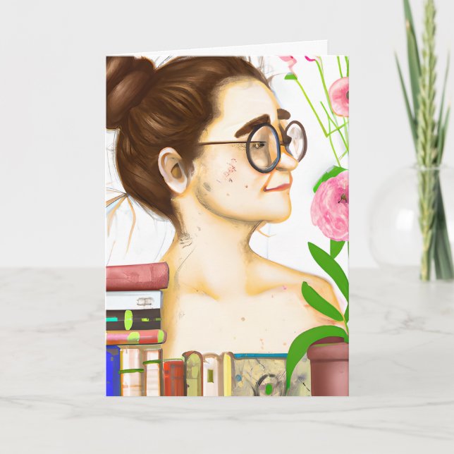 Happy Birthday | Artsy Woman in Glasses Card (Front)