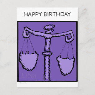 Happy Birthday Astrology Zodiac Libra Sign VHP Postcard