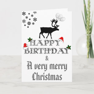 Happy birthday at Christmas card