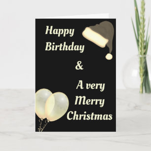 Happy birthday at Christmas card