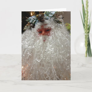 HAPPY BIRTHDAY AT CHRISTMAS OLD TIME SANTA HOLIDAY CARD